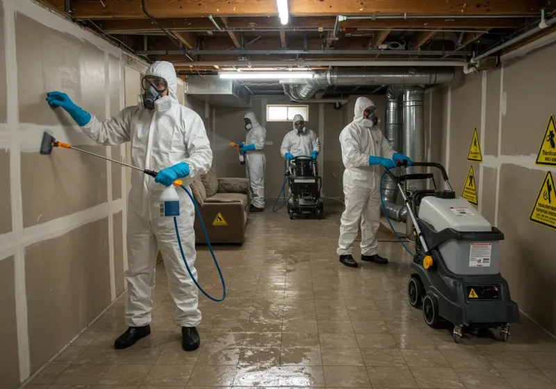 Basement Moisture Removal and Structural Drying process in Prairie County, MT